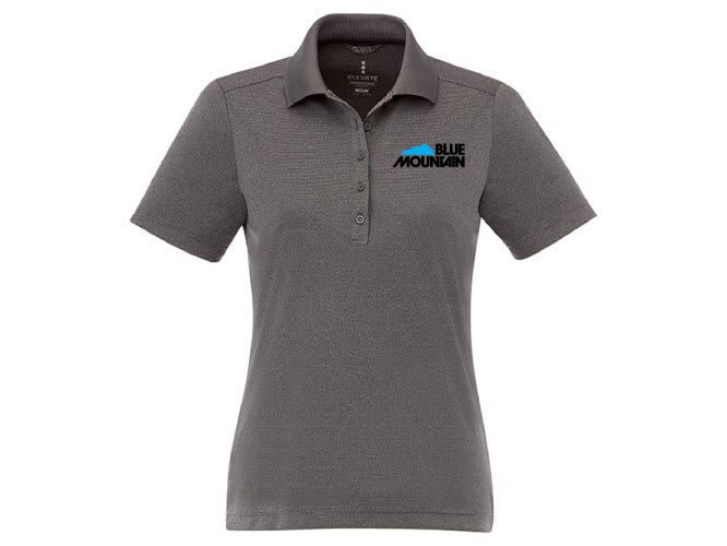 Ladies Dade Short Sleeve Polo, Heather Dark Charcoal